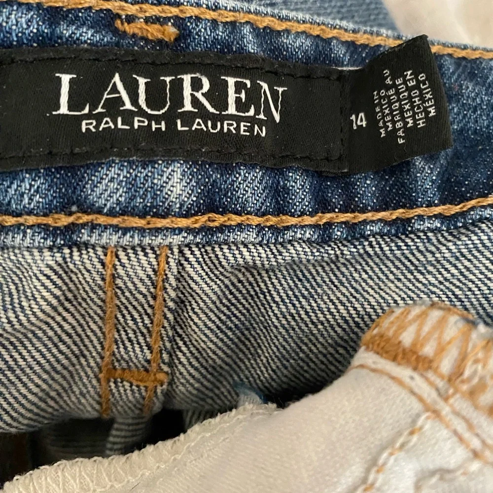 Lauren Ralph Lauren 100% Cotton Patchwork Boyfriend Jean Size 14